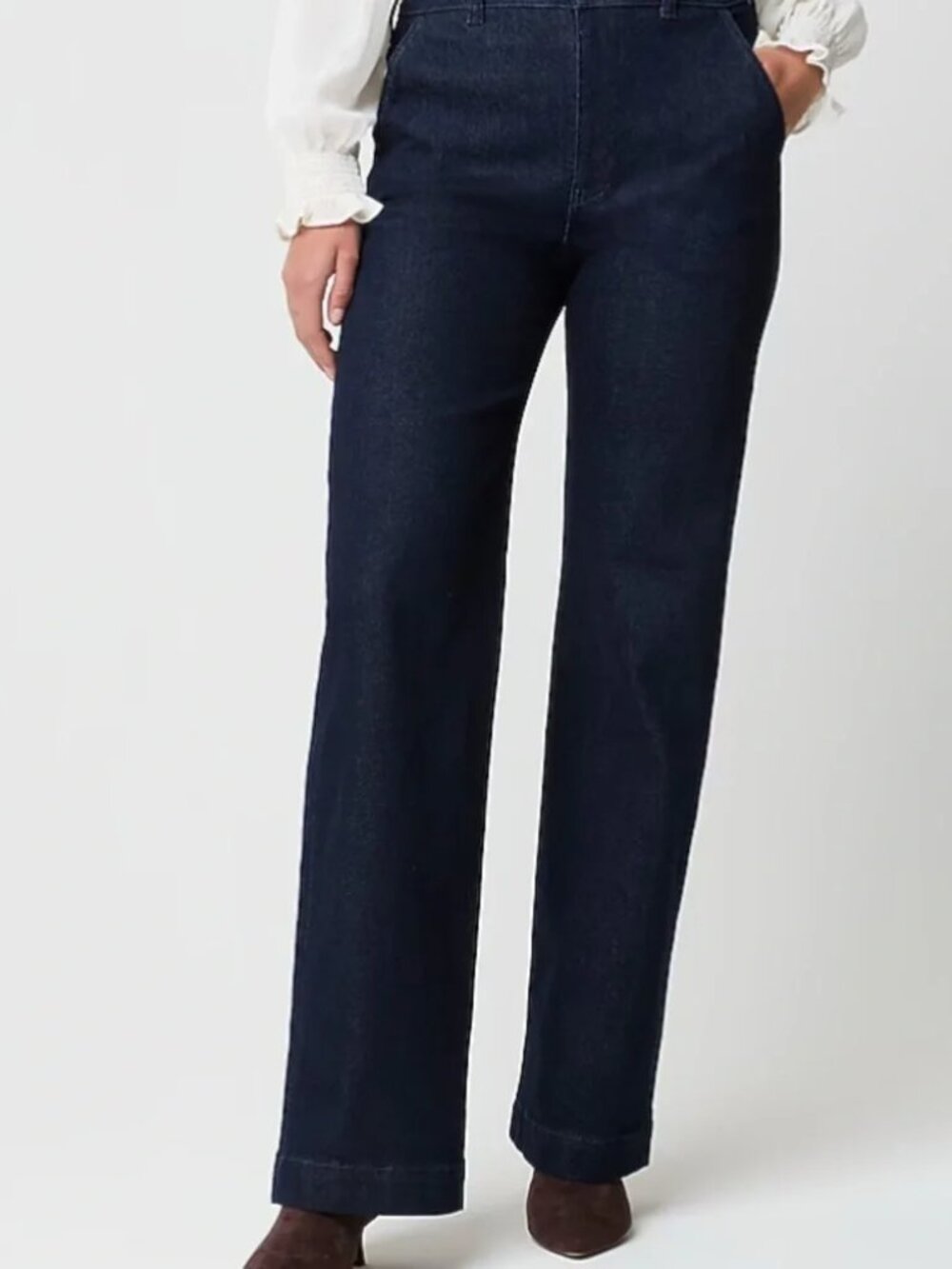 NEW J.CREW HIGH-RISE TROUSER JEANS STRETCH DENIM ANKLE WIDE LEG FLAT FRONT sz 27